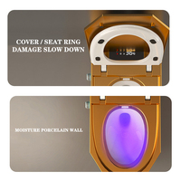 Articles sanitaires de style luxe, conception tangente en diamant, chasse automatique, commode de toilette intelligente, bidet, toilette intelligente en or closestool