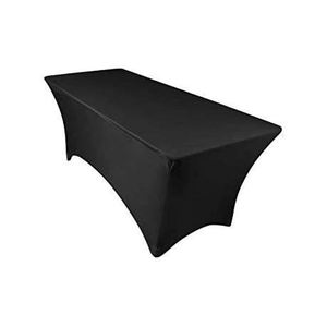 Nappe de table extensible en Spandex réutilisable de 6 pieds, teintée en plaine, rectangulaire, adaptée aux fêtes de mariage, banquets, usage domestique, taille extérieure - Product Image 1