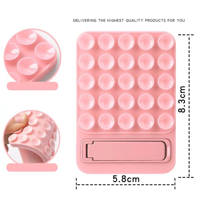 New Strong Adhesive Silicone Suction Cup Phone Stand Foldable Multi Functional Anti Slip Mobile Holder for Desk Bed Car