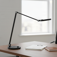 Lampe de bureau LED AC pliable, moderne et simple, pour salle de lecture, bureau, étude, avec base flexible en ABS, lampe de table contemporaine à intensité variable
