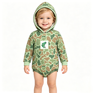 MOQ personnalisé 5 pièces, Vêtements camouflage pour bébés filles et garçons, styles chasse, vente en gros, vêtements pour frères et sœurs, boutique, prix usine, barboteuses, robes, pulls - Product Image 5