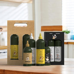 Muestra gratis 500ml 16oz 750ml PET Squeeze botella de salsa de tomate barbacoa de plástico transparente botella de salsa de tomate embalaje verde mate - Product Image 3