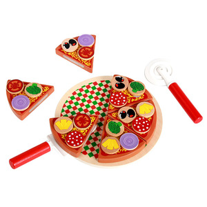 Jouet de cuisine en bois à découper pour enfants, ensemble de pizza, accessoires, jouet éducatif, cadeaux d'anniversaire - Product Image 5