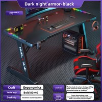 Bureau de jeu en forme de L moderne, best-seller, avec plateau en fibre de carbone et base en métal, conçu pour les joueurs et l'utilisation sur PC