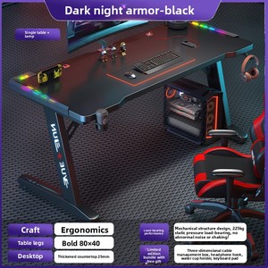 Bureau de jeu en forme de L moderne, best-seller, avec plateau en fibre de carbone et base en métal, conçu pour les joueurs et l'utilisation sur PC - Product Image 2