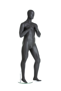 M070-<span class=keywords><strong>JACOB</strong></span>-1 Männliche Outdoor-Wander-Posenfigur Ganzkörper-Schaufensterpuppe Matt Dunkelgrau mit Rucksackgurten für Sportbekleidungs-Präsentation - Product Image 4
