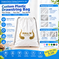 Sacs cadeaux en plastique avec cordon de serrage, logo personnalisé imprimé, LDPE CPE EVA, double couche, épaissis, avec pochette pour jouets