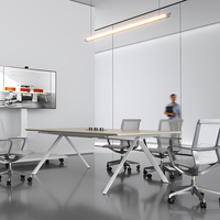 Mesa de Conferencia Moderna de Madera, Escritorio para Reuniones, Muebles de Oficina, Mesa Larga para Reuniones