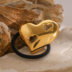 Coletero de Acero Inoxidable con Forma de Corazón Hueco Negro para Uso Diario Verano 2024 - Product Image 4