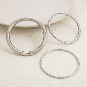 Simple Stainless Steel <b>Plain</b> <b>Ring</b> 18K Gold Plated Glossy Light Luxury Bracelet Jewelry Fashionable Bangles - Product Image 4