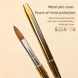 Pinceau à ongles en acrylique Kolinsky avec logo personnalisé, outil professionnel pour la manucure en salon, pinceau pour extension et peinture d'ongles - Product Image 4