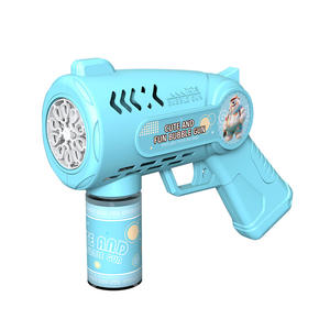 Soplador de burbujas eléctrico portátil de fácil uso, pistola de burbujas de 10 agujeros completamente automática, máquina de burbujas de plástico de dibujos animados para niños - Product Image 3