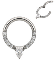 Siap Kirim Cincin Titanium G23 Model Hinged Segment Hoop untuk Tindik Tubuh, Anting Poles Tinggi, Cincin Hidung, Perhiasan Grosir