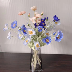 Amapolas Artificiales de Seda de Alta Calidad con Tallo Flocado, Plegables, en Rojo, Naranja y Blanco, para Decoración de Bodas y Mesas del Hogar - Product Image 3
