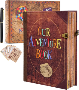 Nuestro <span class=keywords><strong>Libro</strong></span> de Aventuras, Diario de Tapa Dura, Álbum de Recortes, Álbum de Fotos, Estilo Retro, Cubierta con Letras en Relieve, Diario de Viaje, Álbum de Recortes - Product Image 1