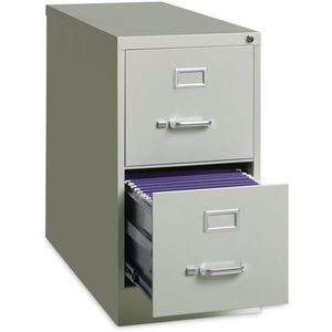 Alera Light Gray Two-<b>Drawer</b> Economy Vertical <b>File</b> Letter-Size Metal <b>Drawers</b> 15 X 26.5 X 28.37 - Product Image 2