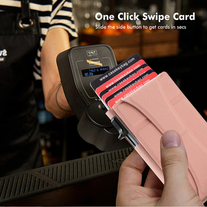 กระเป๋าสตางค์หนังพร้อมที่ใส่บัตรแม่เหล็กอะลูมิเนียมป้องกัน RFID แบบมัลติฟังก์ชั่น สำหรับใส่บัตรโทรศัพท์มือถือ - Product Image 6