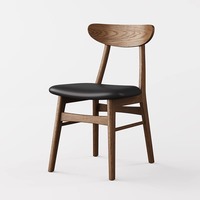 Chaise de salle à manger en frêne blanc massif de conception simple et moderne nordique par Hansen pour un restaurant à domicile