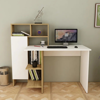 Bureau d'ordinateur de bureau, bureau domestique avec étagère intégrée, bureau simple pour le bureau ou la chambre, bureau d'étudiant combiné