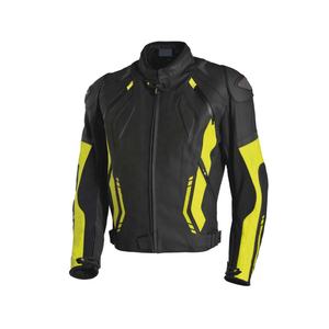 Noir et jaune Patchworks sur mesure conçu en gros de haute qualité en cuir de vachette moto Protections vestes - Product Image 1