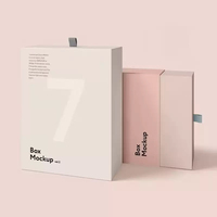 Boîte de rangement coulissante tendance pour sous-vêtements féminins et chaussettes, emballage écologique réutilisable avec pelliculage mat et logo couleur personnalisé
