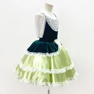 P00017 Vestido de tutú de Ballet de tamaño personalizado Disfraces para niñas Fiesta Ropa de baile Niños Vestido romántico para el escenario