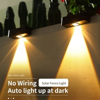 Lampe murale solaire extérieure étanche à double tête LED, éclairage lumineux pour jardin, clôture, mur extérieur