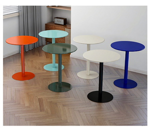 Small Round <strong>Coffee</strong> <strong>Tables</strong> in White Black <strong>Yellow</strong> Gold Red Orange Blue Green for Tea Shops Dessert Cafes High Leg <strong>Coffee</strong> Dining - Product Image 2