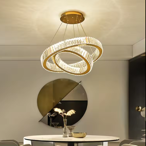 Zeal <b>Lighting</b> <b>LED</b> Circle Chandelier Ring Crystal Pendant <b>for</b> Hotel <b>Living</b> <b>Room</b> Decor - Product Image 2