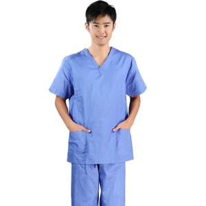 Wholesale 100% <strong>Cotton</strong> Oem Custom logo Men's Women's Nurse Signature V-neck Top Pant <strong>Surgical</strong> Hospital Uniforms Scrubs Set - Product Image 5
