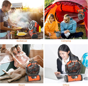 Ventilateur de camping portable 20000mAh Batterie rechargeable Télécommande Lampe LED pour usage domestique Voiture Camping-car Utilisation en cas d'urgence - Sauvegarde - Product Image 3