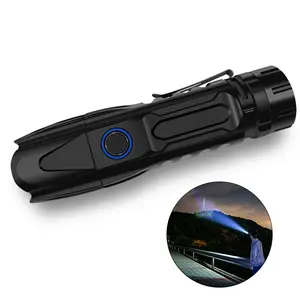 Xách Tay Không Thấm Nước 26650 Pin Powered USB Sạc Hợp Kim Nhôm 1000Lumen 1Km Dài Phạm Vi P50 P90 LED Đèn Pin Với Clip