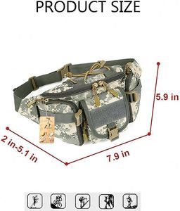 Sac banane tactique Molle pour randonnée et camping, avec support téléphone, vente en gros, usine BSCI - Product Image 3