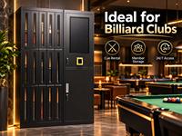 Casier intelligent de location de queues de billard en libre-service avec écran tactile pour clubs de billard