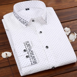 Herrenmode Frühling Herbst Neuer Stil Bedruckte Hemden Langarm Revers-Kragen Knopfleiste Slim-Fit Oberteile Freizeithemd - Product Image 2