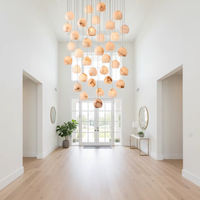 Lampe suspendue minimaliste ovale en cuivre et albâtre, petite suspension en marbre, style nordique pour salon et chambre à coucher