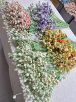 Vente en gros 2026, bouquet de roses et de lys en crochet fait main, 40 cm, fleurs artificielles en gros pour la Saint-Valentin, la fête des mères