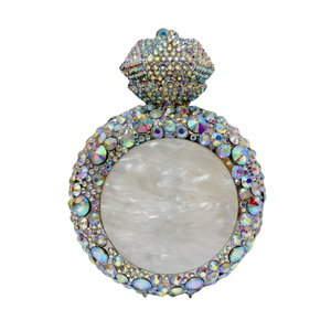 Round Crystal Perfume Bottle for Women Bling Rhinestone Disco Shoulder Bag Chic Wedding Guest Evening Bag - Product Image 2