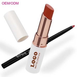 OCHAIN Venta al por mayor Sin logotipo 24 colores Vegano Set Etiqueta privada personalizada Lápiz labial mate impermeable de larga duración y kit de delineador de labios - Product Image 1