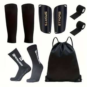 Allenamento per adulti 5 pezzi un Set di <span class=keywords><strong>parastinchi</strong></span> calze da calcio e maniche da calcio, fasciatura sportiva, zaino, <span class=keywords><strong>parastinchi</strong></span> - Product Image 1