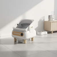 Tuya WiFi Smart Cat Litter Box 65L Kapasitas Besar Toilet Kucing Otomatis dengan Tempat Sampah 10L Ramah untuk Banyak Kucing