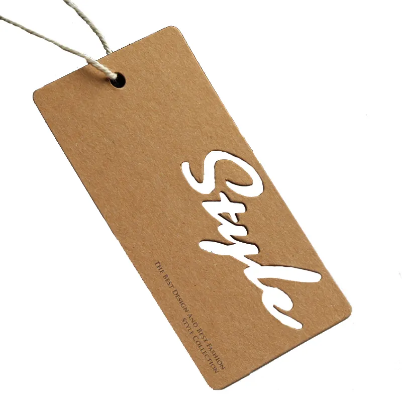 Cheap Custom Design Printing Name Logo Paper Garment door hang tags for Clothing own logo Vintage paper latest sock hanging tags