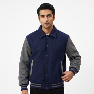 Stylish High Quality <b>Men</b> Wool Varsity <b>Jacket</b> For Best Style <b>Long</b> Sleeve Stand Collar Varsity <b>Jacket</b> For <b>Men</b> - Product Image 1