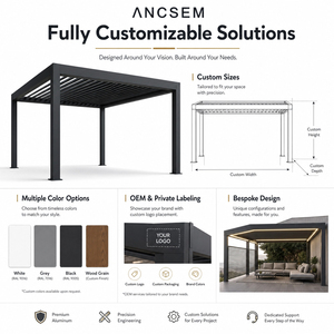 <span class=keywords><strong>Pergola</strong></span> <span class=keywords><strong>Bioclimatique</strong></span> ANCSEM en Aluminium à Toit Réglable, Autoportante, pour Jardin et Terrasse – Vente Chaude <span class=keywords><strong>Usine</strong></span> - Product Image 6