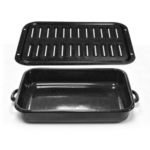 Logo personalizzato all'ingrosso rettangolo 40*28.5*4.5cm 15 pollici in ghisa metallo BBQ Non-stick vassoio smalto <span class=keywords><strong>teglia</strong></span> <span class=keywords><strong>teglia</strong></span> di tacchino - Product Image 3