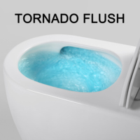 Nuevo Modelo de Inodoro de Piso con Ahorro de Agua de 4.5 L, Descarga Silenciosa, Tornado y Vórtice Invisibles, Inodoro de Una Pieza