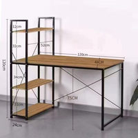 Bureau d'ordinateur convertible en métal simple avec étagère multifonction pour chambre ou bureau