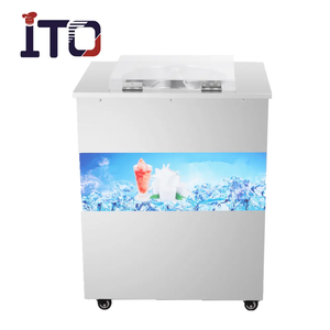 Machine commerciale de yaourt frit de machine de crème glacée de rouleau appropriée au magasin de dessert de café de barre - Product Image 1