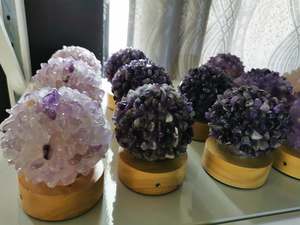 Novedades, Lámpara de Noche de Cristal de Cuarzo Natural Tallado a Mano, con Piedras Preciosas Mixtas de Colores, para Decoración con Cristales - Product Image 1