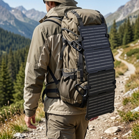 Chargeur solaire pliable 25W USB-C à charge rapide, panneau solaire monocristallin portable pour la randonnée, le camping et les activités de plein air